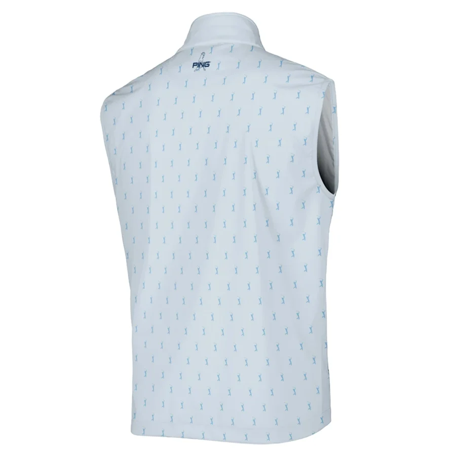 Golf Pattern Light Blue THE PLAYERS Championship Ping Sleeveless Jacket Style Classic Sleeveless Jacket