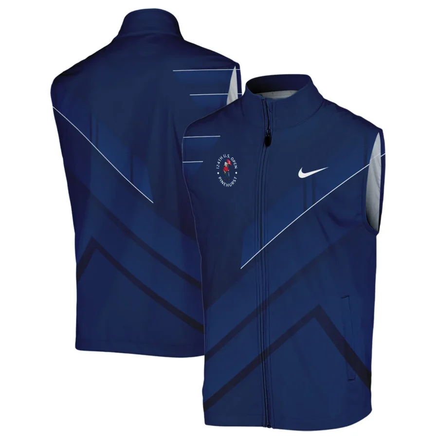 Nike 124th U.S. Open Pinehurst Blue Gradient With White Straight Line Sleeveless Jacket Style Classic Sleeveless Jacket