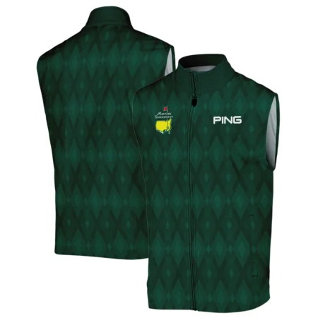 Green Fabric Ikat Diamond pattern Masters Tournament Ping Sleeveless Jacket Style Classic Sleeveless Jacket