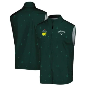 Dark Green Pattern In Retro Style With Logo Masters Tournament Callaway Quarter-Zip Jacket Style Classic Quarter-Zip Jacket