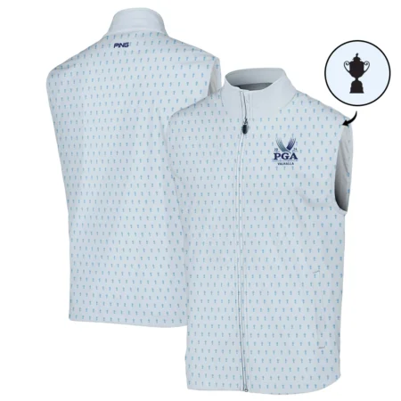 Golf Pattern Light Blue Cup 2024 PGA Championship Valhalla Ping Mandarin collar Quater-Zip Long Sleeve