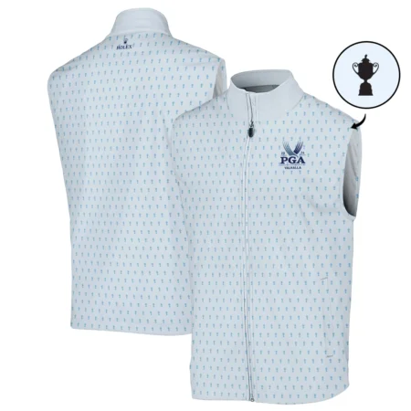 Golf Pattern Light Blue Cup 2024 PGA Championship Valhalla Rolex Style Classic, Short Sleeve Round Neck Polo Shirt