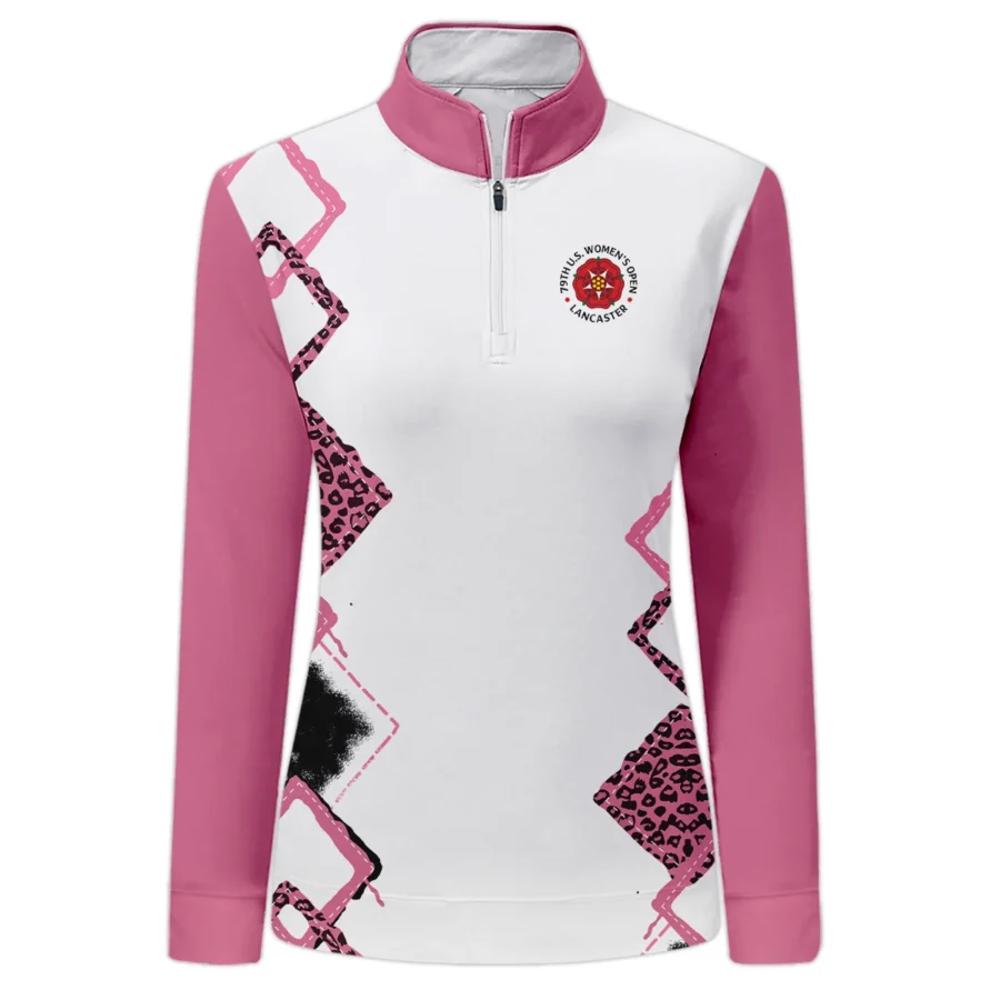 Leopard Golf Color Pink 79th U.S. Women’s Open Lancaster Quarter-Zip Women Pink Color All Over Print Quarter-Zip For Woman