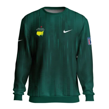 Masters Tournament Nike Dark Green Gradient Stripes Pattern Long Polo Shirt Style Classic Long Polo Shirt For Men