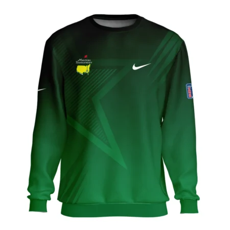 Nike Masters Tournament Polo Shirt Dark Green Gradient Star Pattern Golf Sports Style Classic Quarter Zipped Sweatshirt