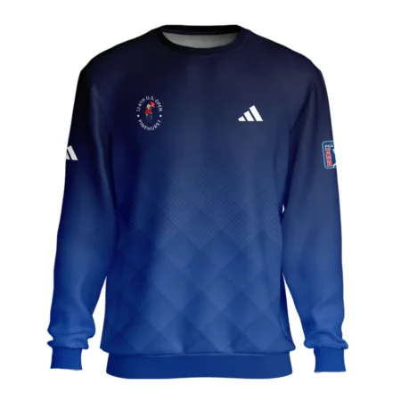 124th U.S. Open Pinehurst Adidas Dark Blue Gradient Stripes Pattern Unisex Sweatshirt Style Classic Sweatshirt