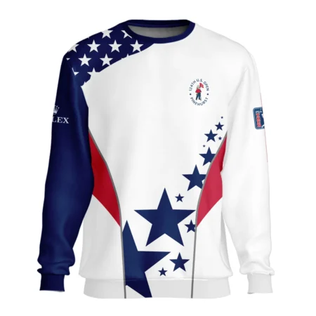 124th U.S. Open Pinehurst Rolex Stars US Flag White Blue Unisex Sweatshirt Style Classic Sweatshirt