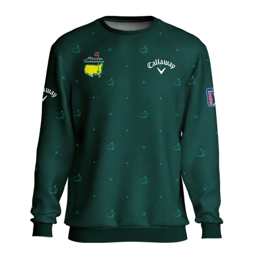 Dark Green Pattern In Retro Style With Logo Masters Tournament Callaway Unisex Sweatshirt Style Classic Sweatshirt