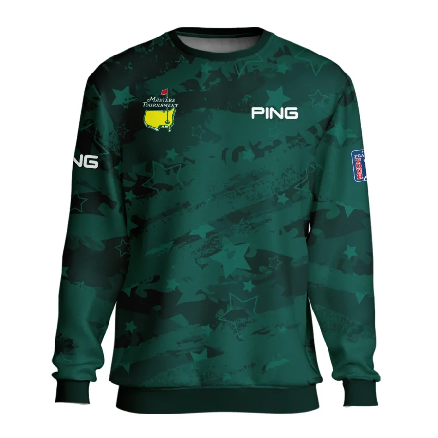 Dark Green Stars Pattern Grunge Background Masters Tournament Ping Unisex Sweatshirt Style Classic Sweatshirt