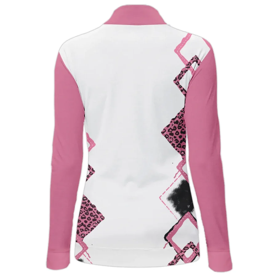 Leopard Golf Color Pink 79th U.S. Women’s Open Lancaster Quarter-Zip Women Pink Color All Over Print Quarter-Zip For Woman