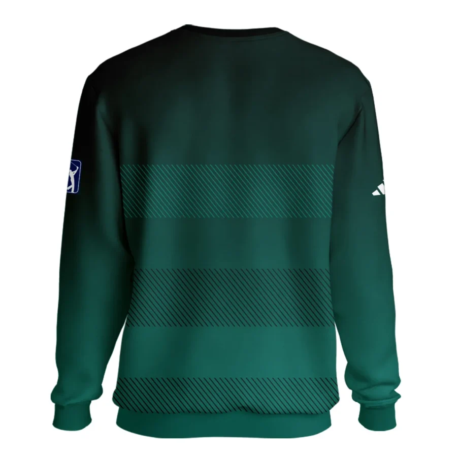 Adidas Masters Tournament Dark Green Gradient Stripes Pattern Golf Sport Unisex Sweatshirt Style Classic Sweatshirt