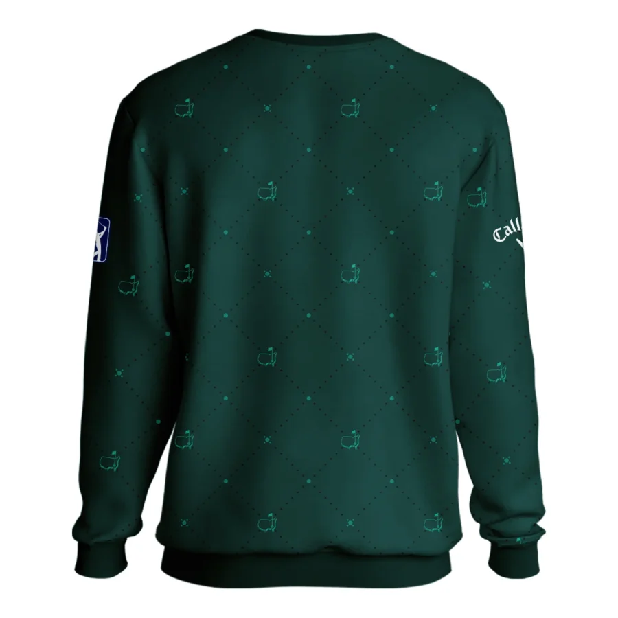 Dark Green Pattern In Retro Style With Logo Masters Tournament Callaway Unisex Sweatshirt Style Classic Sweatshirt