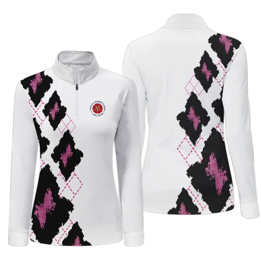 Clasic Style Golf Pattern 79th U.S. Women’s Open Lancaster Quarter-Zip Women Pink Color All Over Print Quarter-Zip For Woman