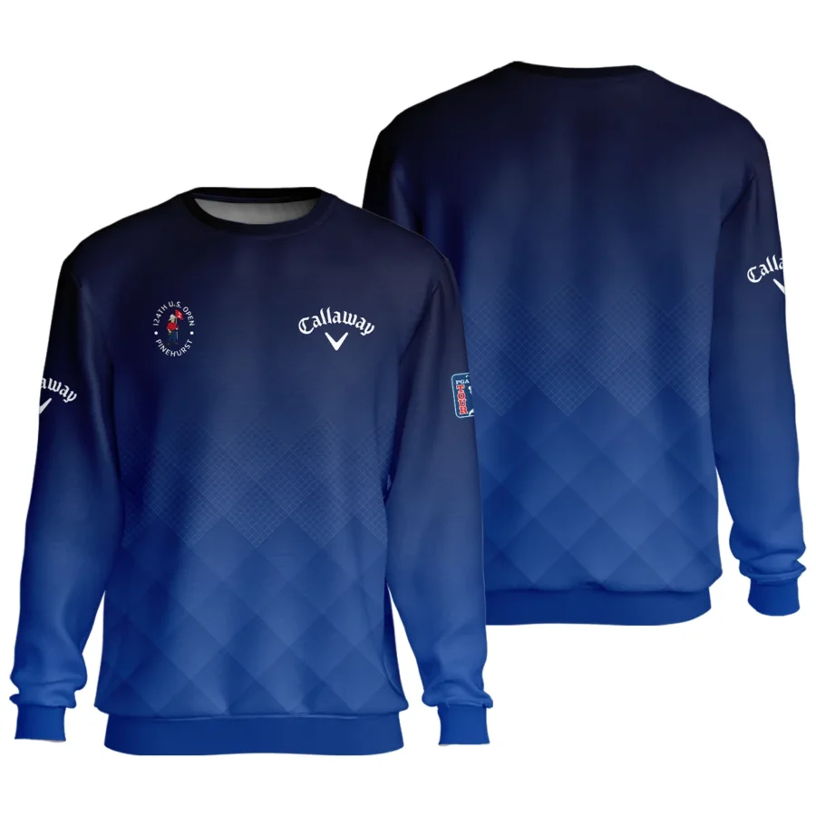 124th U.S. Open Pinehurst Callaway Dark Blue Gradient Stripes Pattern Unisex Sweatshirt Style Classic Sweatshirt