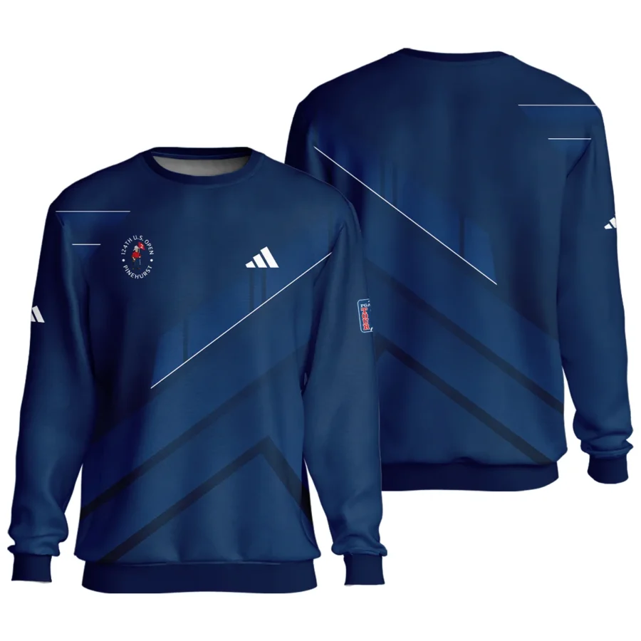 Adidas 124th U.S. Open Pinehurst Blue Gradient With White Straight Line Unisex Sweatshirt Style Classic Sweatshirt