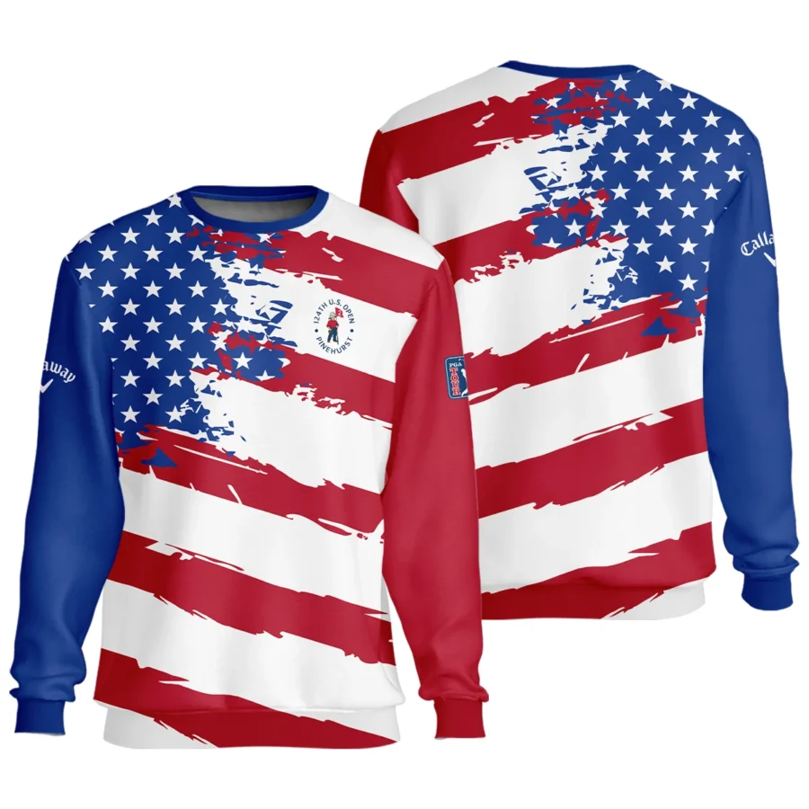 Callaway US Flag Blue Red Stars 124th U.S. Open Pinehurst Unisex Sweatshirt Style Classic Sweatshirt