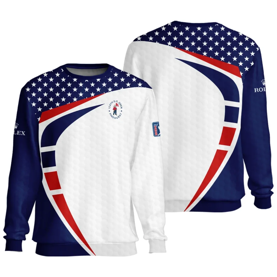 124th U.S. Open Pinehurst Rolex US Flag Blue Red Stars Unisex Sweatshirt Style Classic Sweatshirt