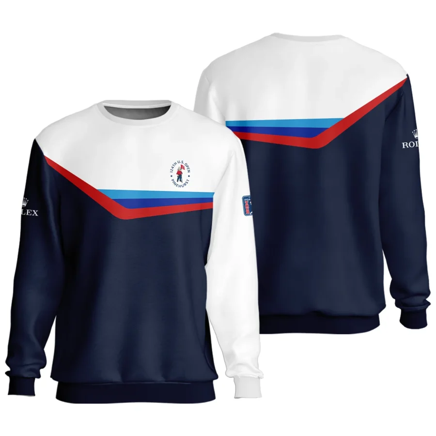 124th U.S. Open Pinehurst Golf Blue Red Line White Pattern Rolex Unisex Sweatshirt Style Classic Sweatshirt