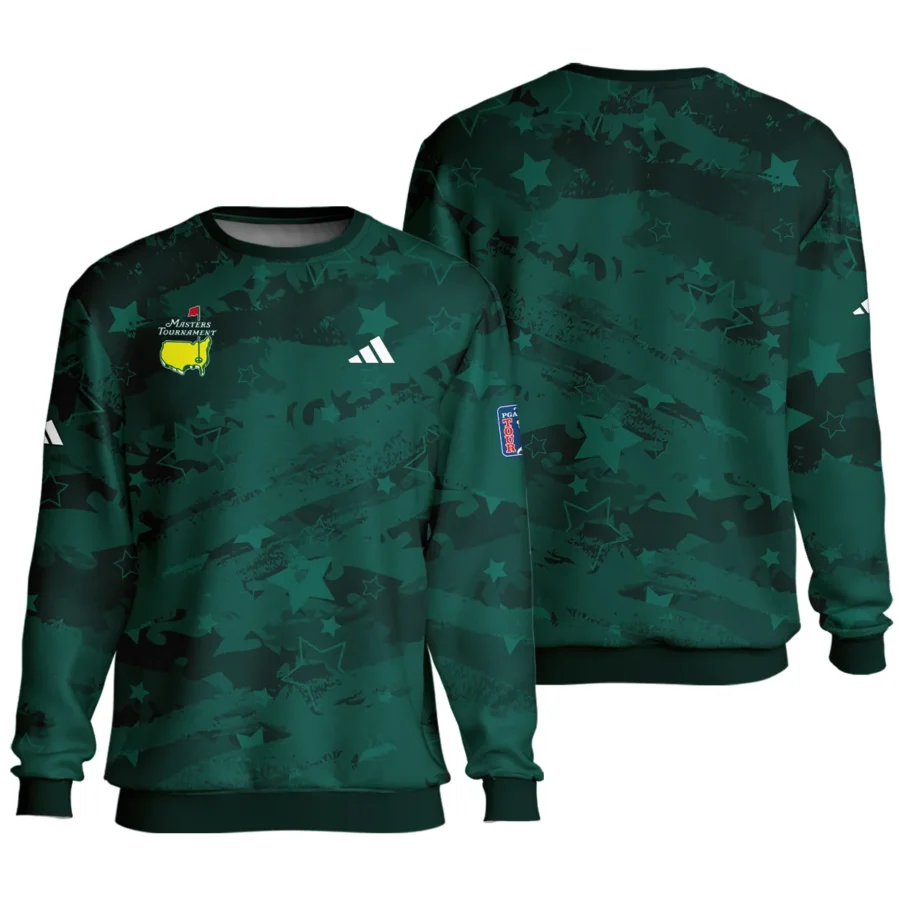 Dark Green Stars Pattern Grunge Background Masters Tournament Adidas Unisex Sweatshirt Style Classic Sweatshirt