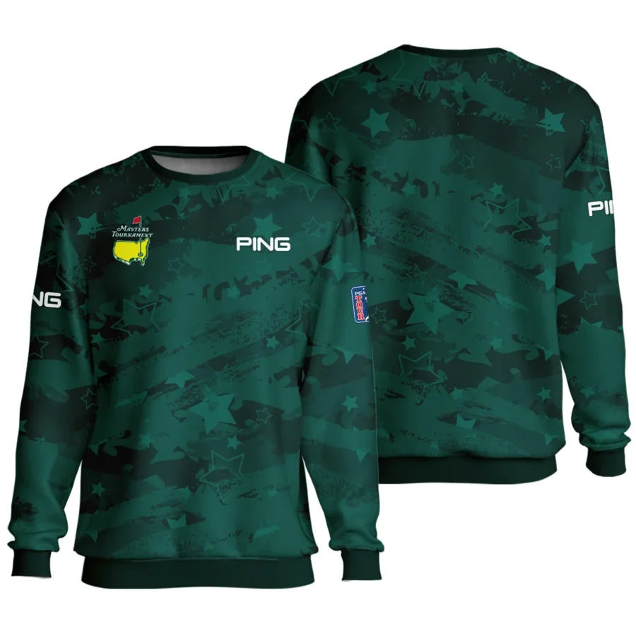 Dark Green Stars Pattern Grunge Background Masters Tournament Ping Unisex Sweatshirt Style Classic Sweatshirt