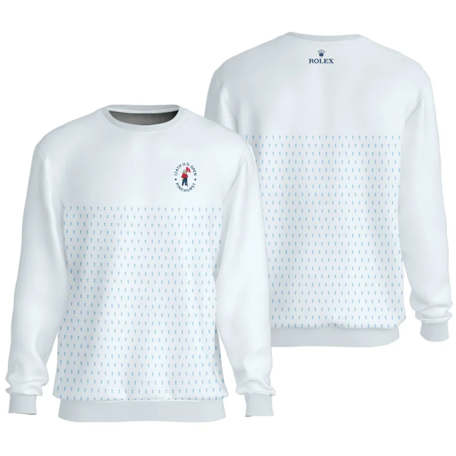 U.S Open Trophy Pattern Light Blue 124th U.S. Open Pinehurst Rolex Unisex Sweatshirt Style Classic Sweatshirt