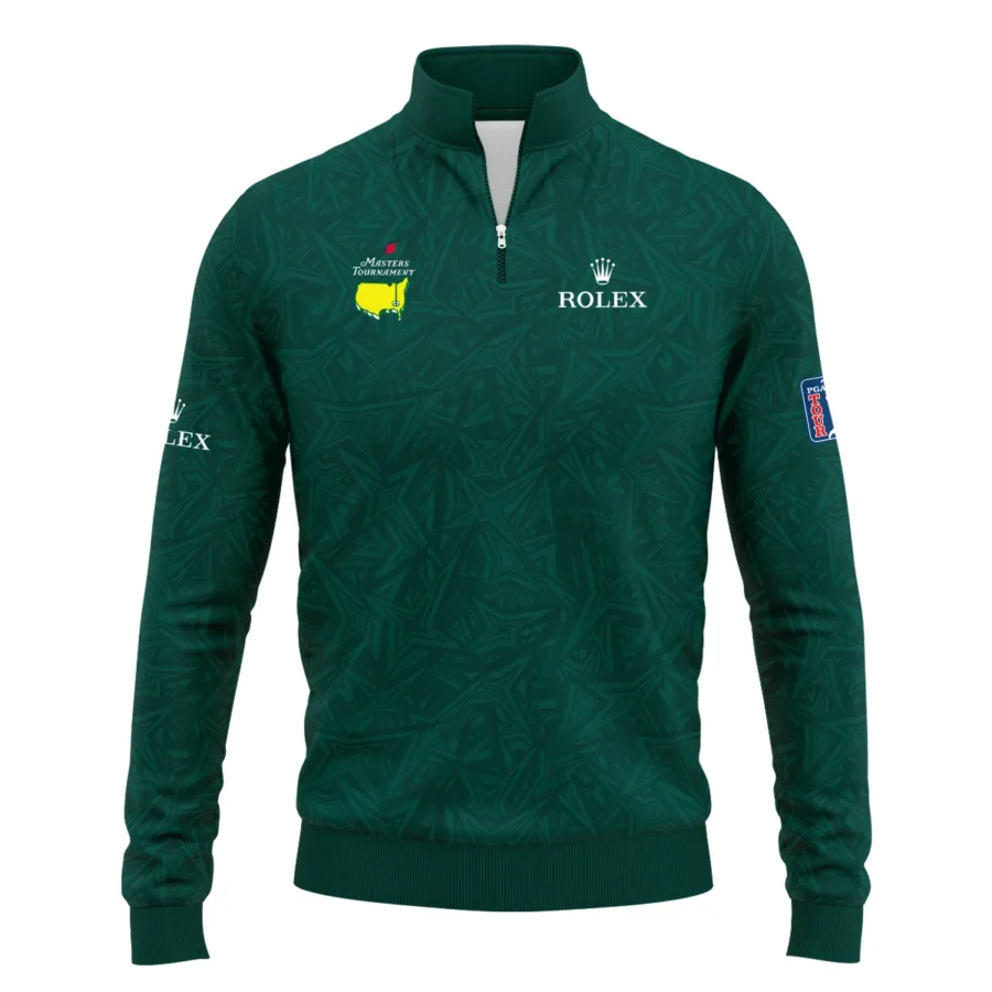 Stars Dark Green Abstract Sport Masters Tournament Rolex Quarter-Zip Jacket Style Classic Quarter-Zip Jacket