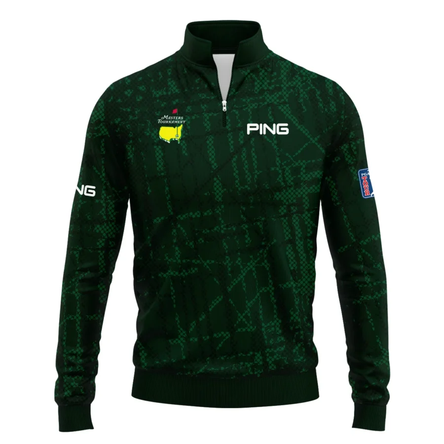 Masters Tournament Ping Golf Pattern Halftone Green Quarter-Zip Jacket Style Classic Quarter-Zip Jacket