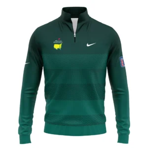 Nike Masters Tournament Dark Green Gradient Stripes Pattern Golf Sport Zipper Hoodie Shirt Style Classic Zipper Hoodie Shirt