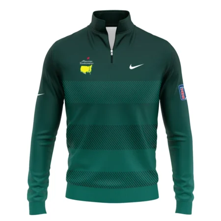 Nike Masters Tournament Dark Green Gradient Stripes Pattern Golf Sport Quarter-Zip Jacket Style Classic Quarter-Zip Jacket