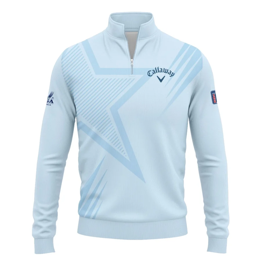 2024 PGA Championship Valhalla Golf Star Line Pattern Light Blue Callaway Quarter-Zip Jacket Style Classic Quarter-Zip Jacket