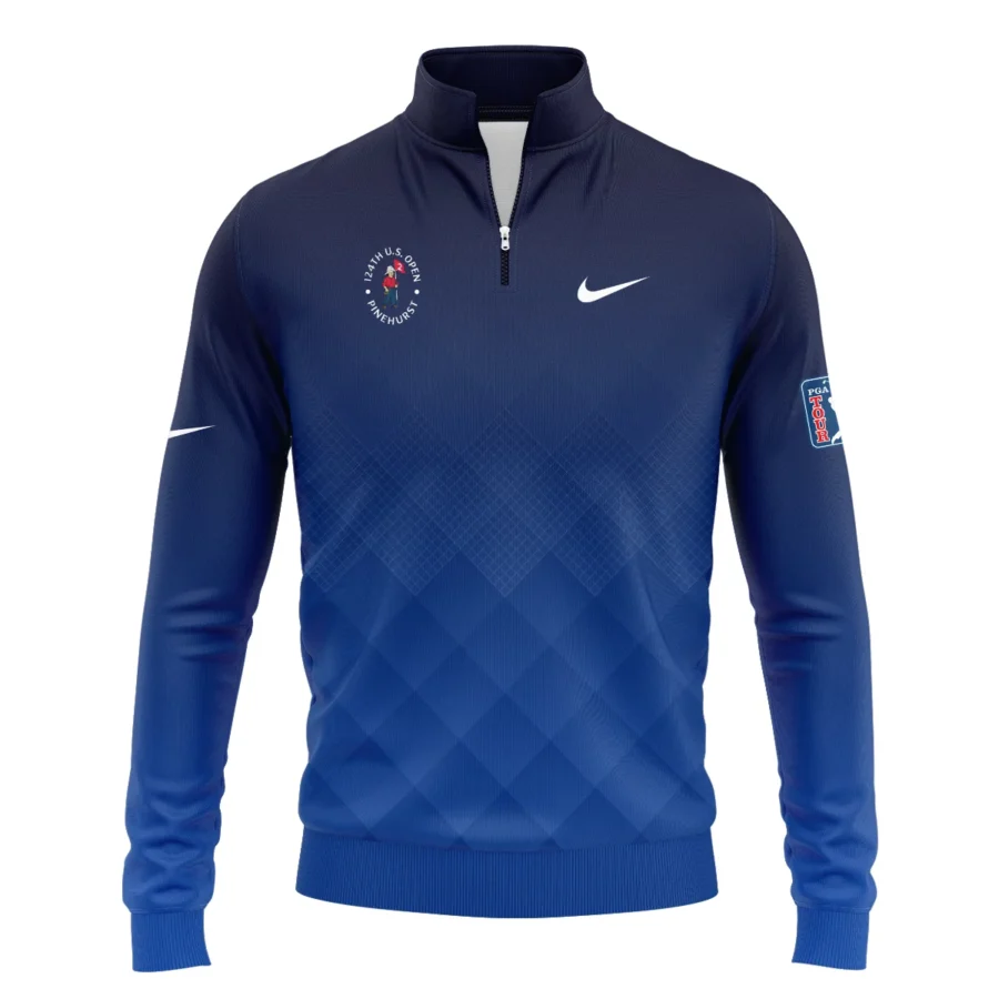 124th U.S. Open Pinehurst Nike Dark Blue Gradient Stripes Pattern Quarter-Zip Jacket Style Classic Quarter-Zip Jacket