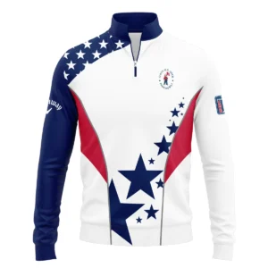 124th U.S. Open Pinehurst Callaway Stars US Flag White Blue Sleeveless Jacket Style Classic Sleeveless Jacket