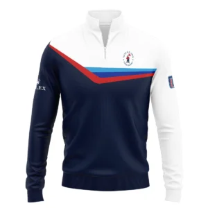 124th U.S. Open Pinehurst Golf Blue Red Line White Pattern Rolex Zipper Hoodie Shirt Style Classic Zipper Hoodie Shirt