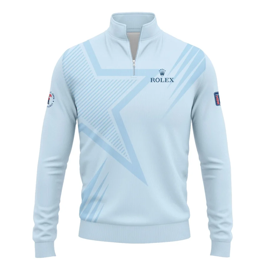 124th U.S. Open Pinehurst Golf Star Line Pattern Light Blue Rolex Quarter-Zip Jacket Style Classic Quarter-Zip Jacket