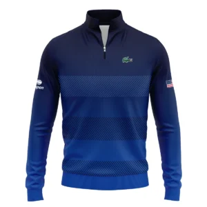 Straight Line Dark Blue Background US Open Tennis Champions Lacoste Zipper Hoodie Shirt Style Classic Zipper Hoodie Shirt