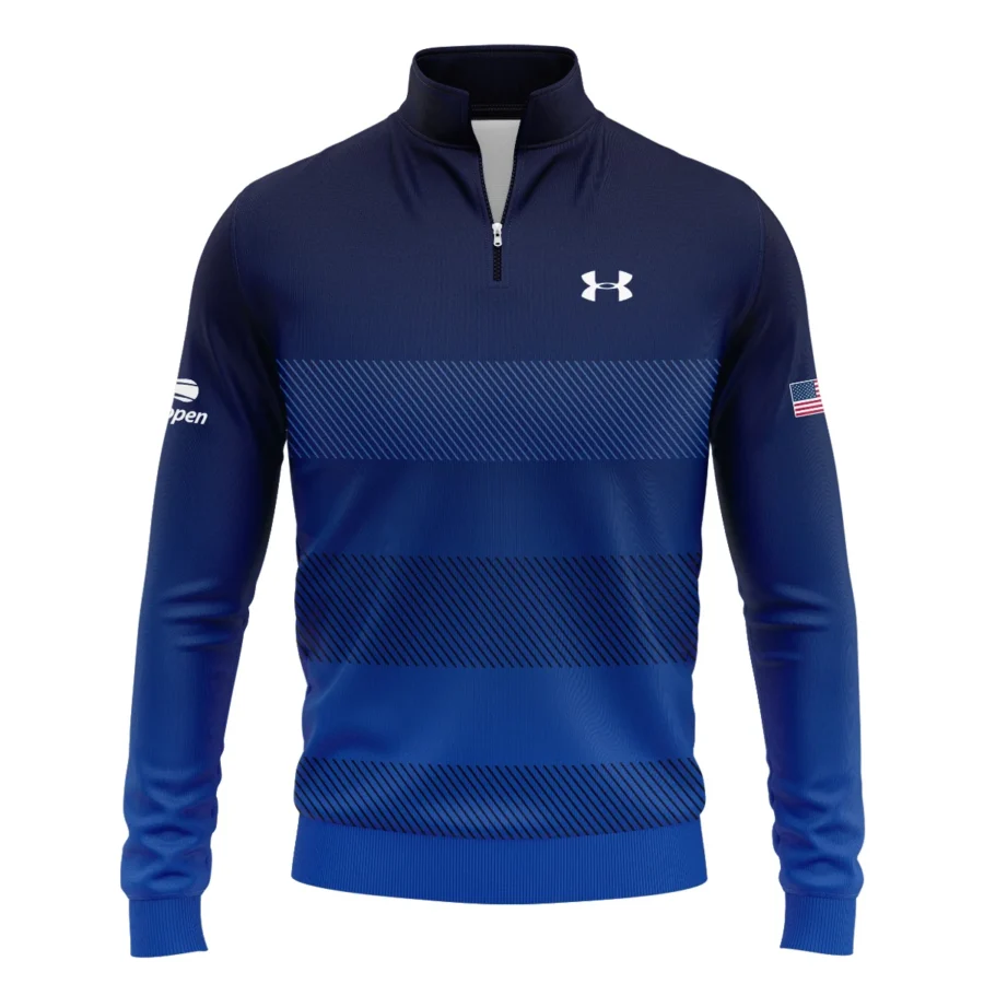 Straight Line Dark Blue Background US Open Tennis Champions Under Armour Quarter-Zip Jacket Style Classic Quarter-Zip Jacket