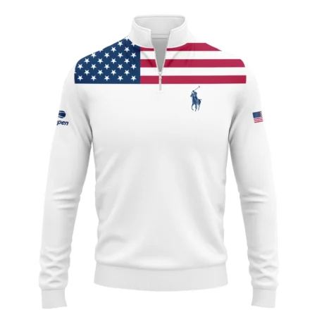 US Open Tennis Champions Ralph Lauren USA Flag White Quarter-Zip Jacket Style Classic Quarter-Zip Jacket