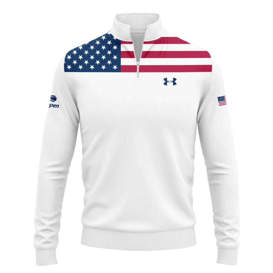 US Open Tennis Champions Under Armour USA Flag White Quarter-Zip Jacket Style Classic Quarter-Zip Jacket