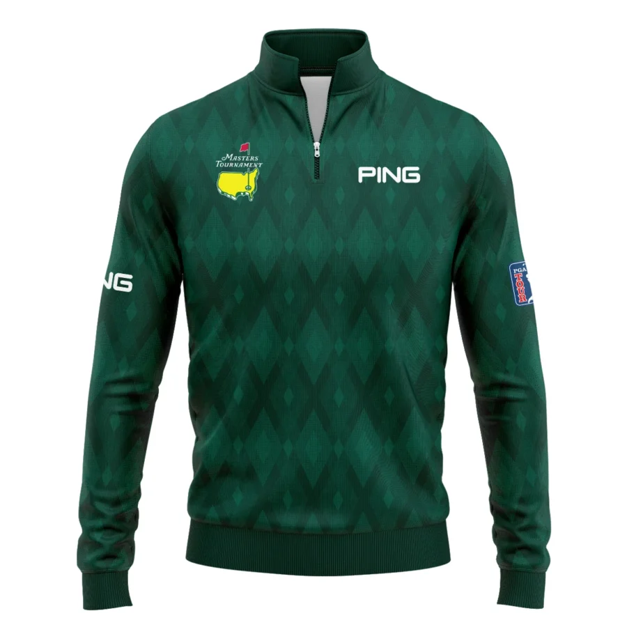 Green Fabric Ikat Diamond pattern Masters Tournament Ping Quarter-Zip Jacket Style Classic Quarter-Zip Jacket