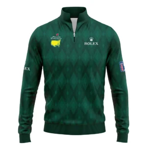 Green Fabric Ikat Diamond pattern Masters Tournament Rolex Zipper Hoodie Shirt Style Classic Zipper Hoodie Shirt