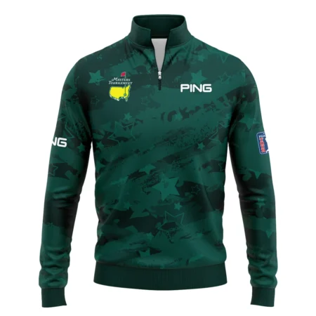 Dark Green Stars Pattern Grunge Background Masters Tournament Ping Quarter-Zip Jacket Style Classic Quarter-Zip Jacket