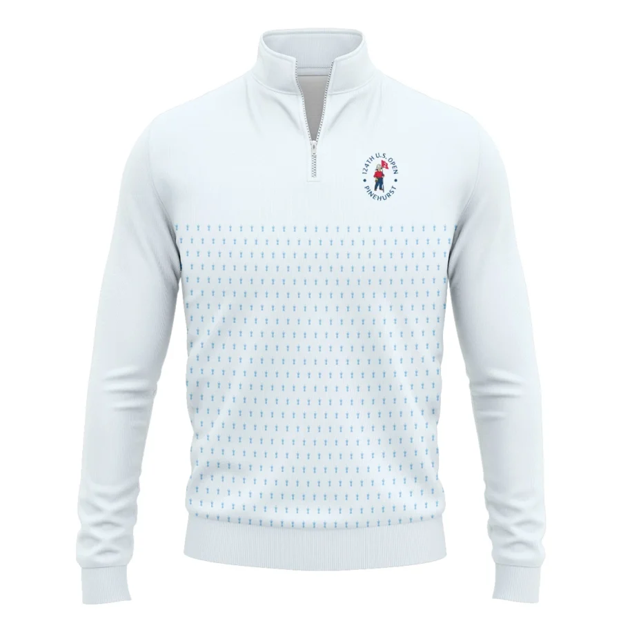 U.S Open Trophy Pattern Light Blue 124th U.S. Open Pinehurst Callaway Quarter-Zip Jacket Style Classic Quarter-Zip Jacket