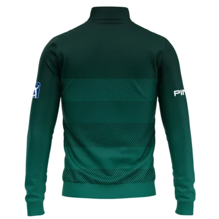 Ping Masters Tournament Dark Green Gradient Stripes Pattern Golf Sport Quarter-Zip Jacket Style Classic Quarter-Zip Jacket