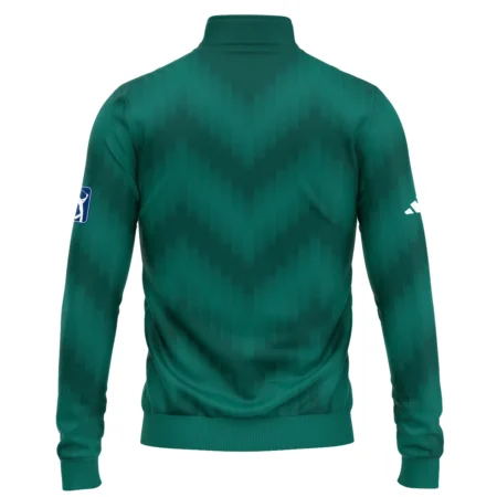 Golf Sport Green Gradient Stripes Pattern Adidas Masters Tournament Quarter-Zip Jacket Style Classic Quarter-Zip Jacket