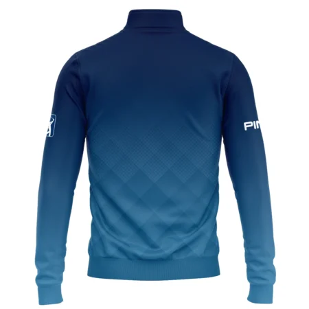 2024 PGA Championship Valhalla Ping Blue Gradient Abstract Stripes  Quarter-Zip Jacket Style Classic Quarter-Zip Jacket