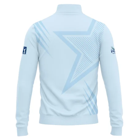 2024 PGA Championship Valhalla Golf Star Line Pattern Light Blue Callaway Quarter-Zip Jacket Style Classic Quarter-Zip Jacket