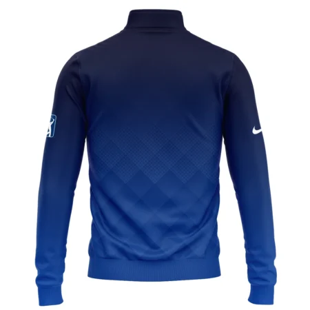 124th U.S. Open Pinehurst Nike Dark Blue Gradient Stripes Pattern Quarter-Zip Jacket Style Classic Quarter-Zip Jacket