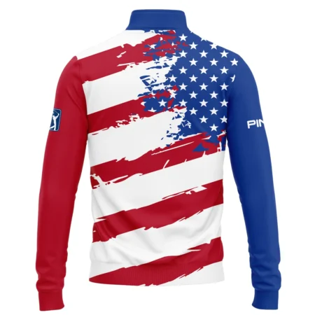 Ping US Flag Blue Red Stars 124th U.S. Open Pinehurst Quarter-Zip Jacket Style Classic Quarter-Zip Jacket