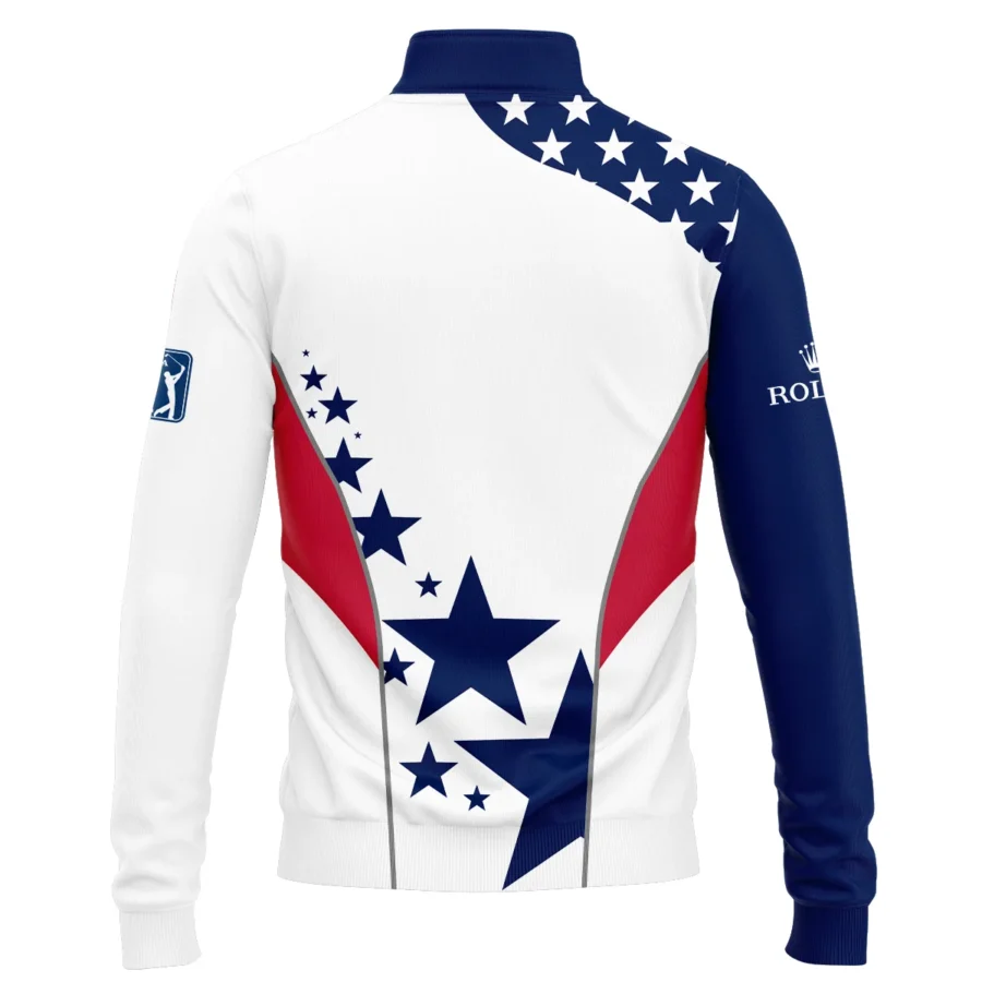 124th U.S. Open Pinehurst Rolex Stars US Flag White Blue Quarter-Zip Jacket Style Classic Quarter-Zip Jacket