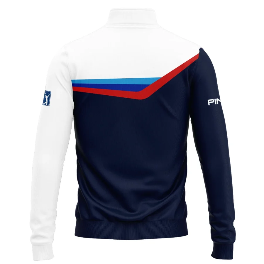 124th U.S. Open Pinehurst Golf Blue Red Line White Pattern Ping Quarter-Zip Jacket Style Classic Quarter-Zip Jacket